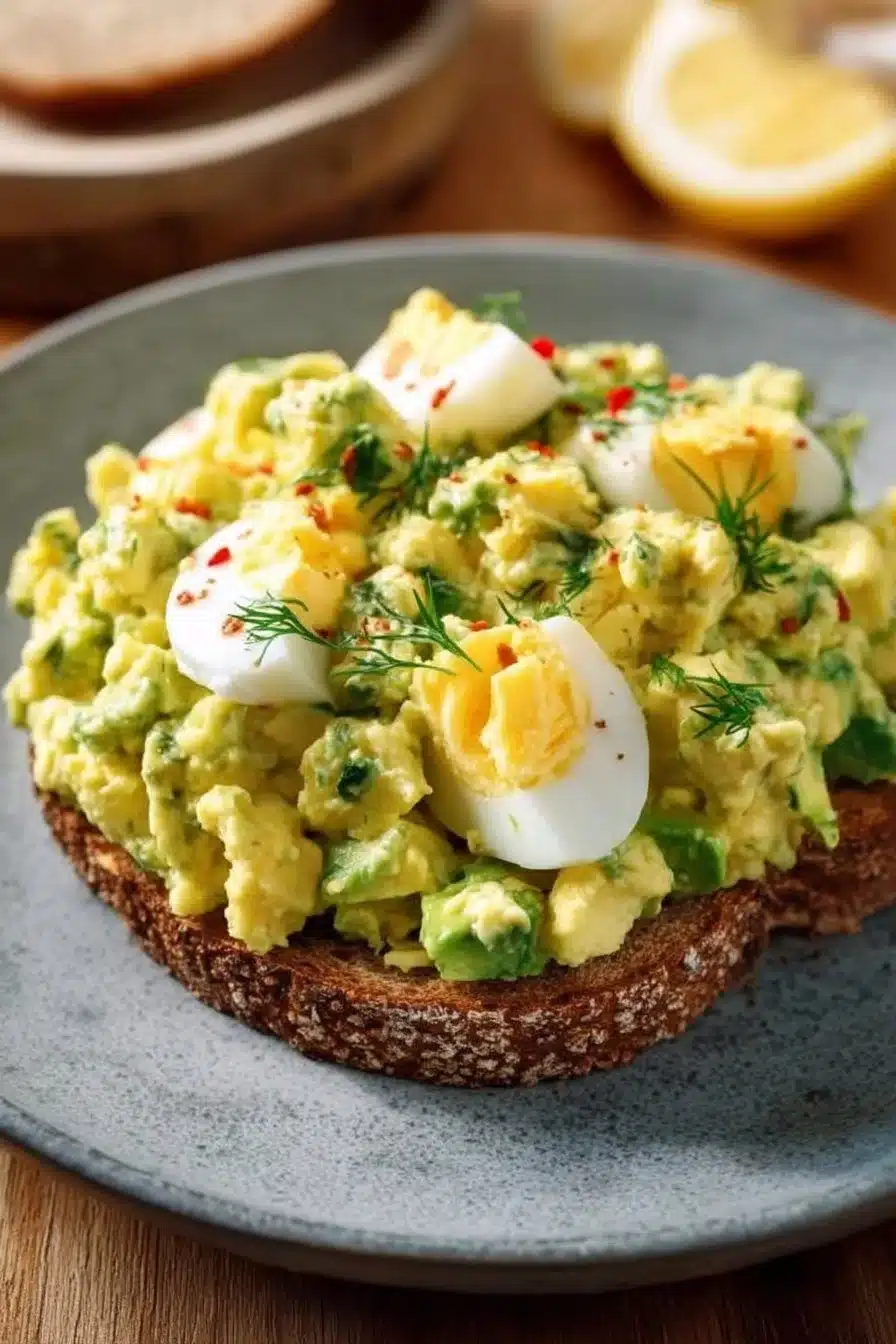 Recette de salade d'œufs à l'avocat méditerranéenne, saine et savoureuse.
