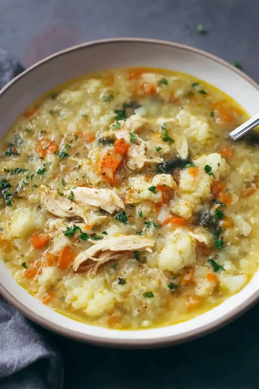 Recette de soupe de poulet au chou-fleur anti-inflammatoire en 30 minutes