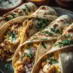 Tacos Maison au Poulet savoureux et garnis, présentés en assiette.