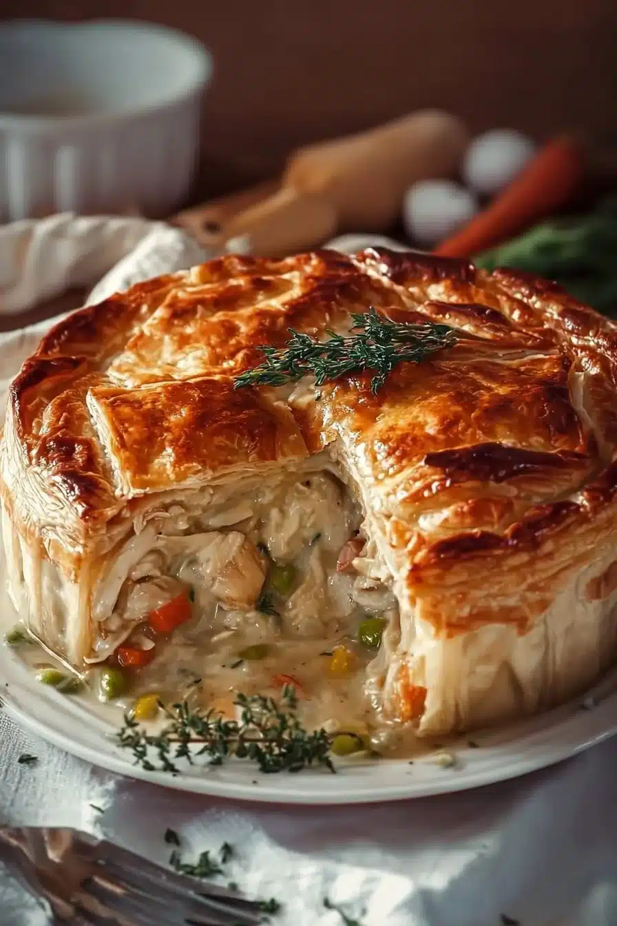 Tourte au Poulet Crémeuse et Facile