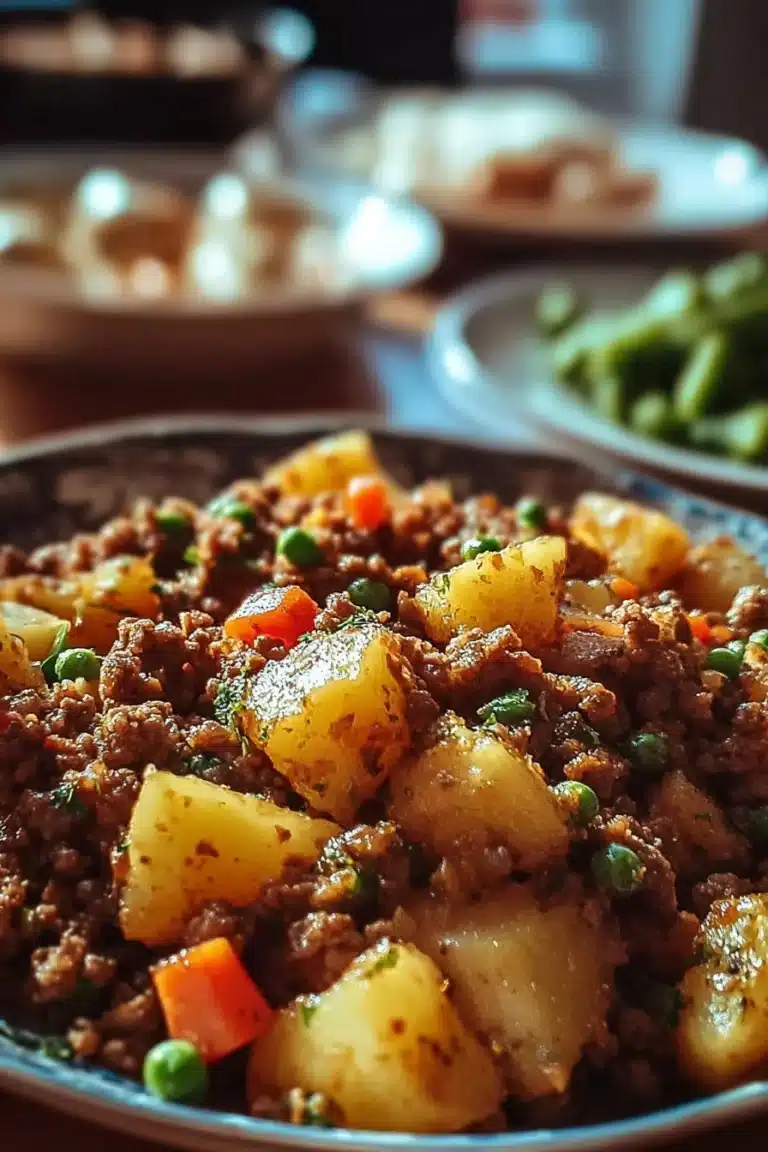 Plat de viande hachée et pommes de terre fondants, savoureux et réconfortant.