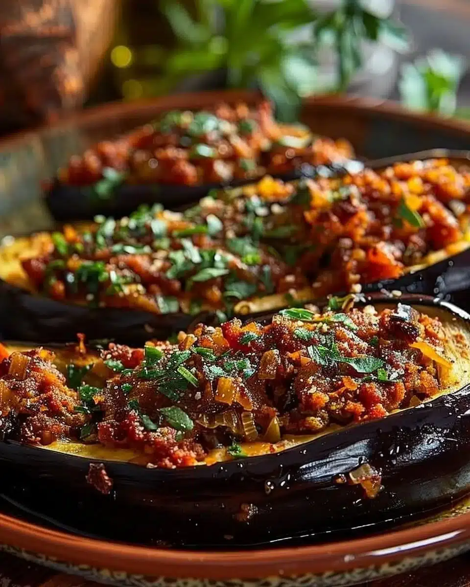 Aubergines Farcies au Four