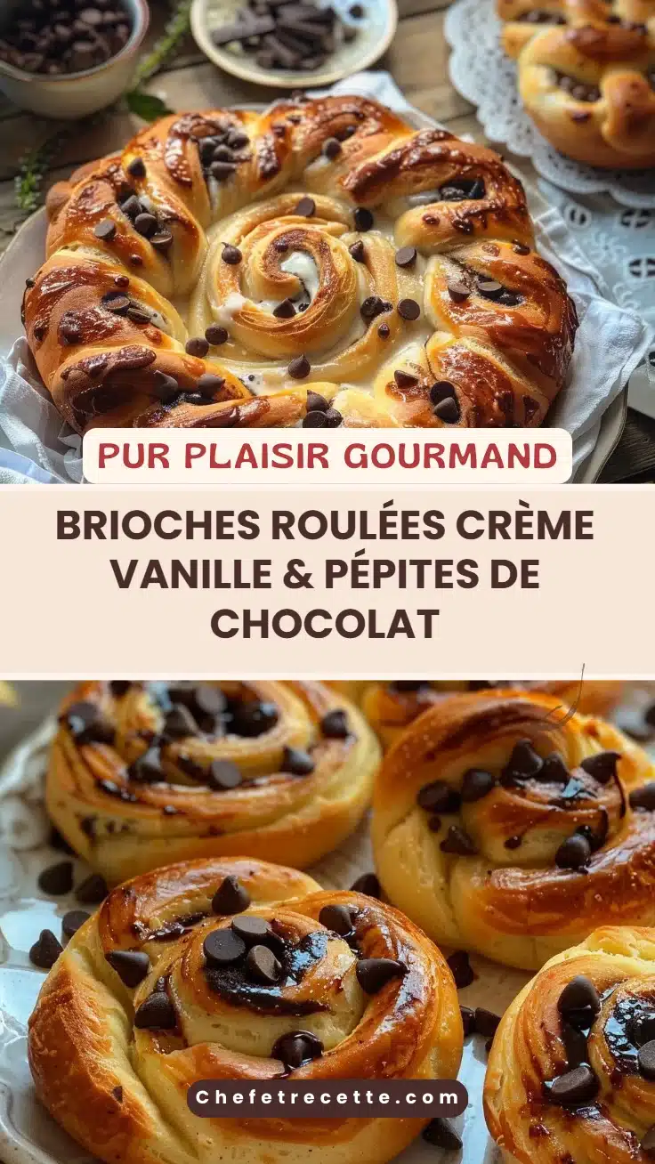 Brioches Roulées Crème Vanille & Pépites de Chocolat