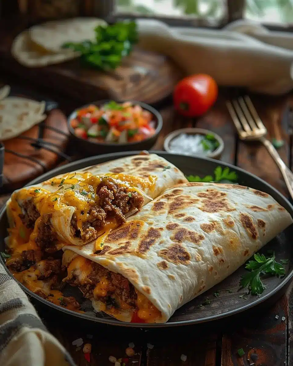 Burritos délicieux remplis d'ingrédients frais et savoureux