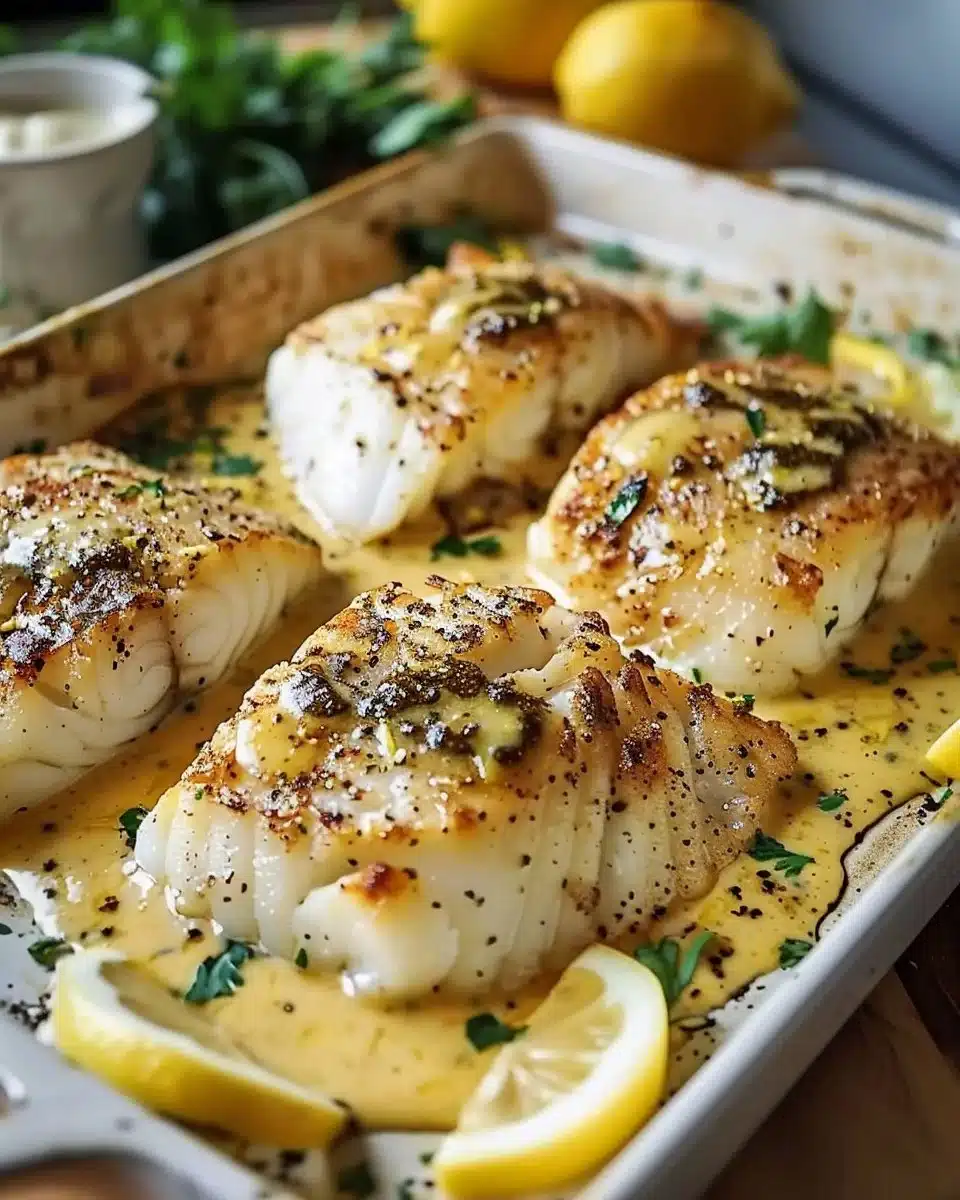 Cabillaud moutarde citron préparé avec des ingrédients frais