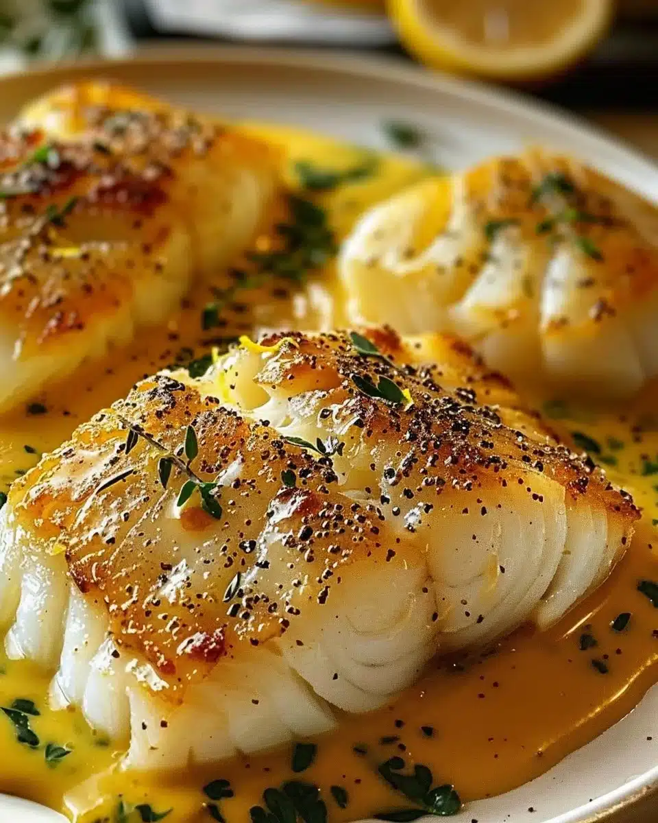 Cabillaud au four à la moutarde et crème citronnée