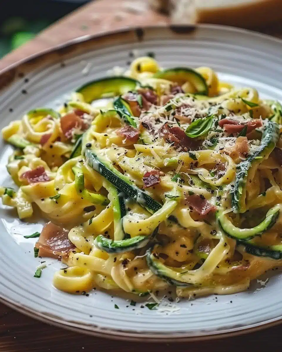 Carbonara with zucchini