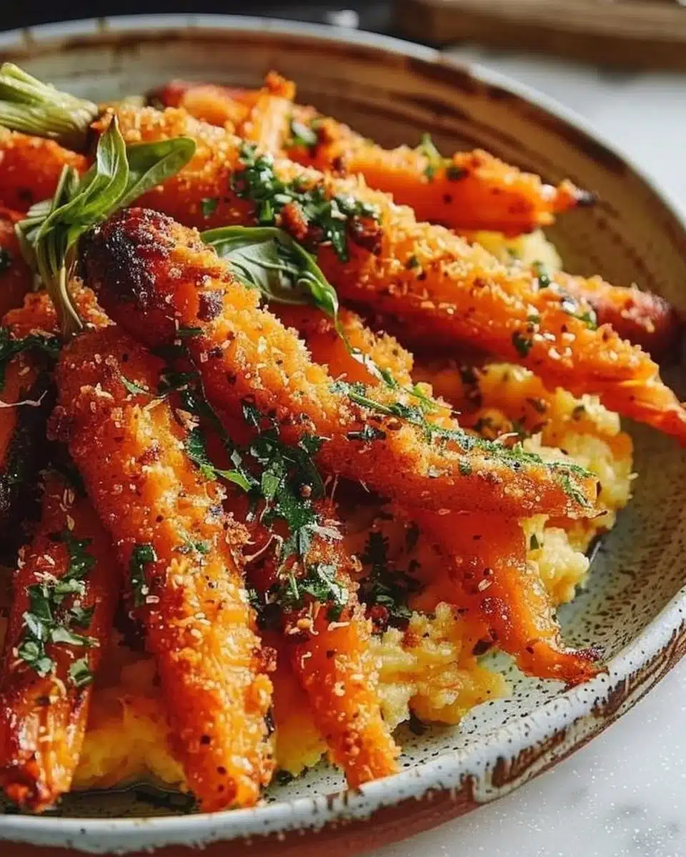 Crispy smashed carrots