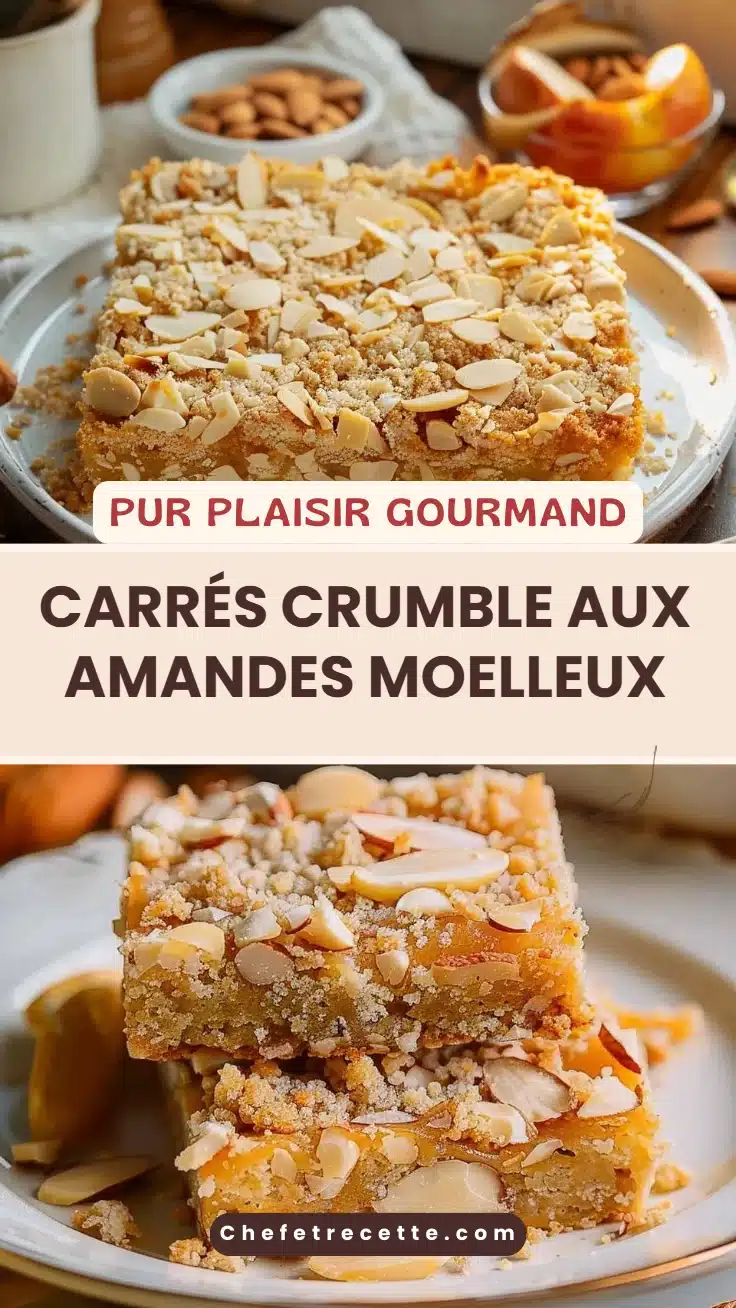 Carrés crumble aux amandes moelleux