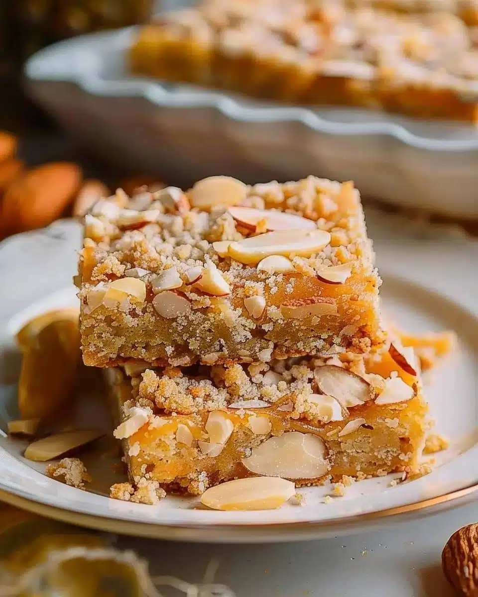 Carrés crumble aux amandes ultra moelleux