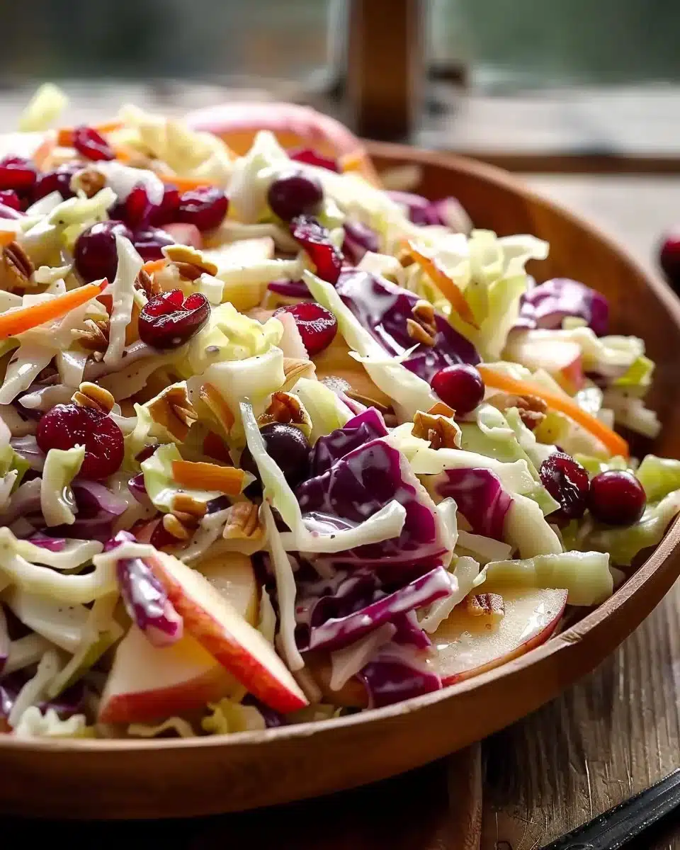 Salad of cabbage with apples and cranberries