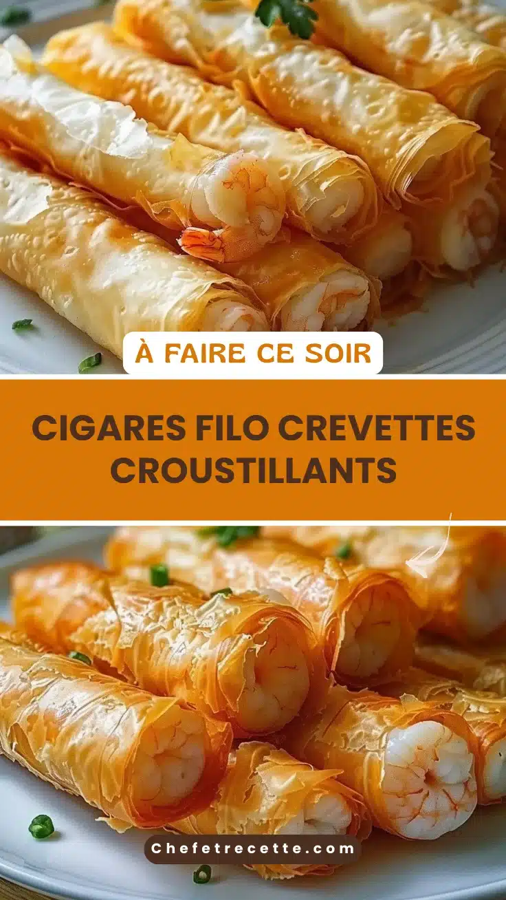 Cigares filo crevettes croustillants