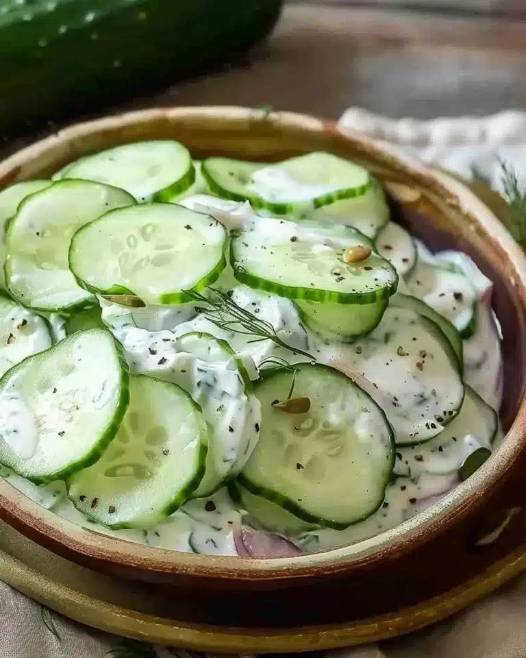 Plat de concombre au yaourt frais, un accompagnement léger et rafraîchissant.