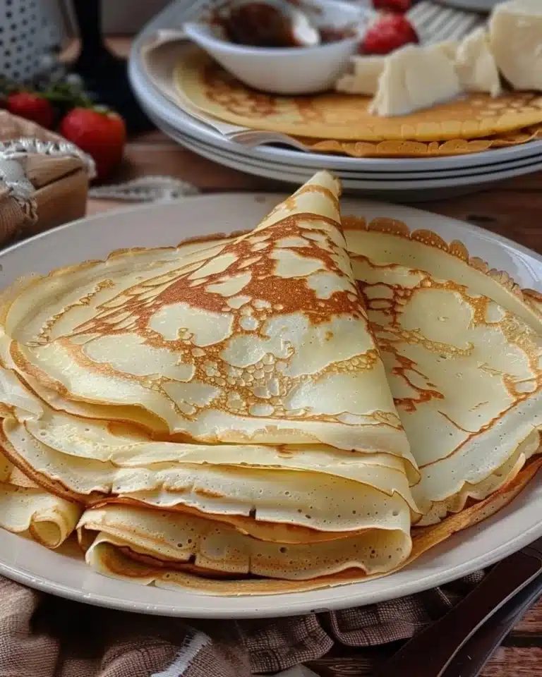 Crêpes ultra moelleuses prêtes à être dégustées avec garnitures