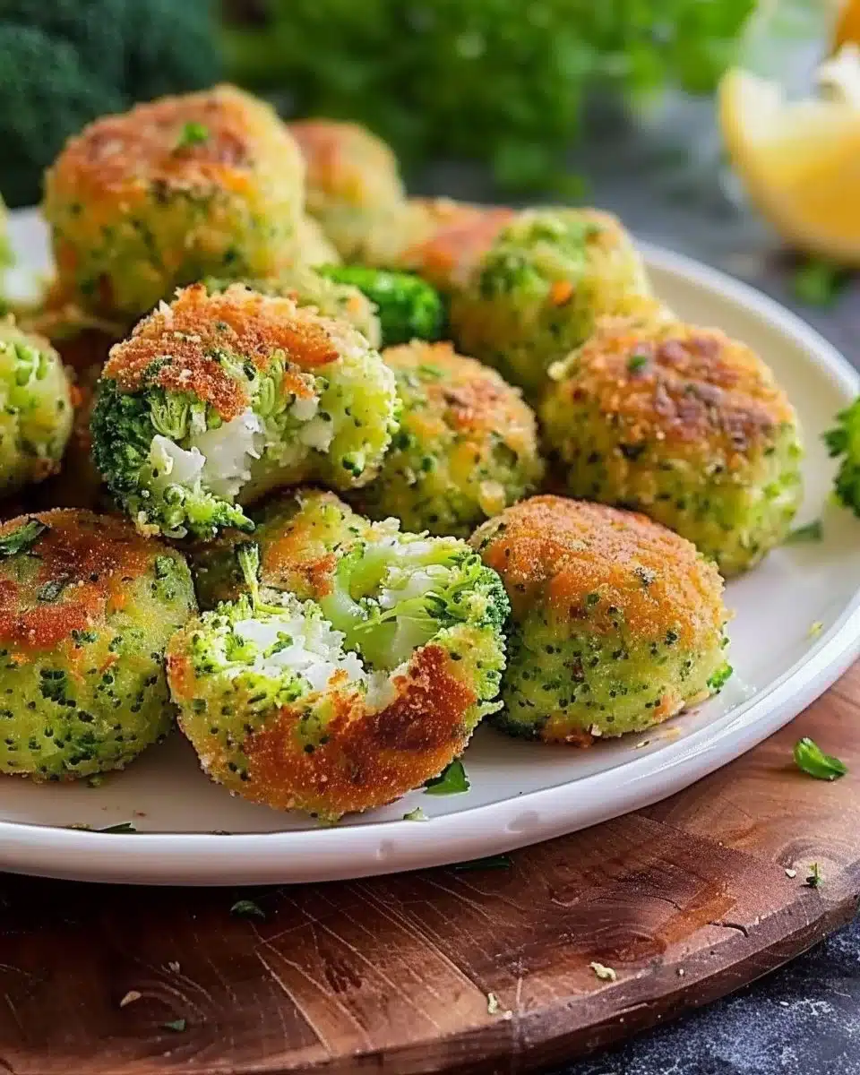 Recette de croquettes de brocoli croustillantes à déguster chaud.