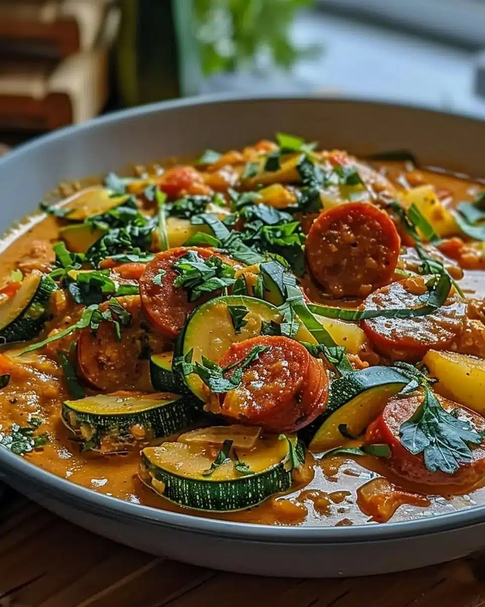 Curry de chorizo et courgettes