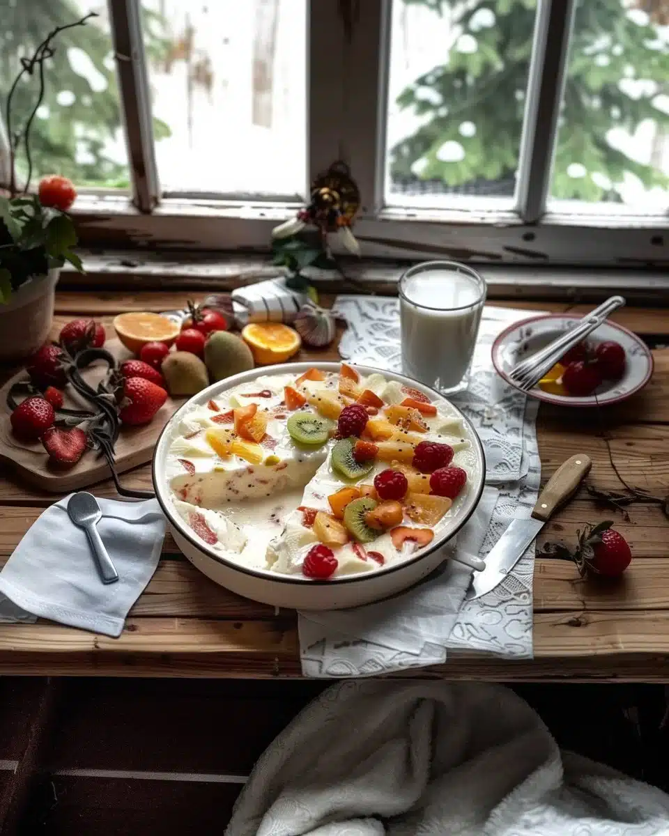 Dessert sain au lait et aux fruits, une délicieuse option gourmande