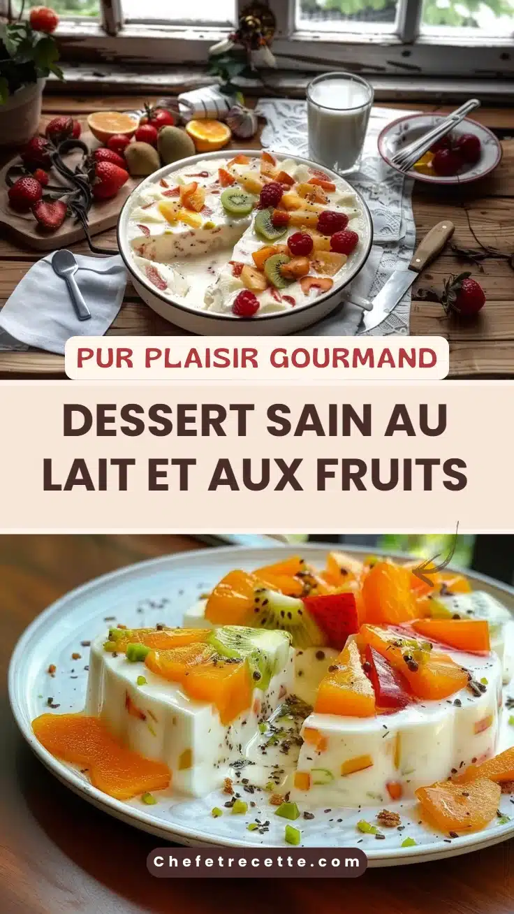 Dessert sain au lait et aux fruits