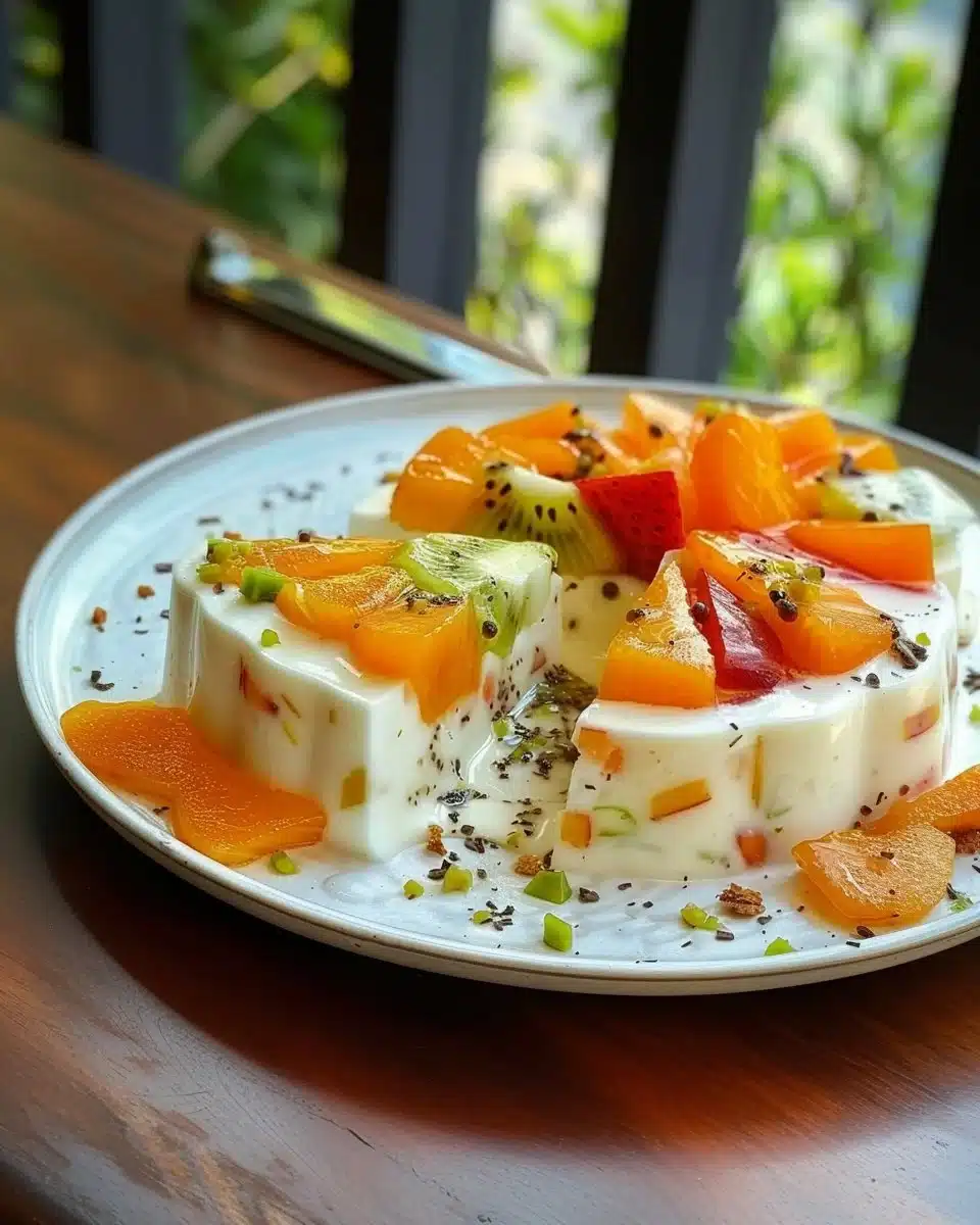 Dessert sain au lait et aux fruits