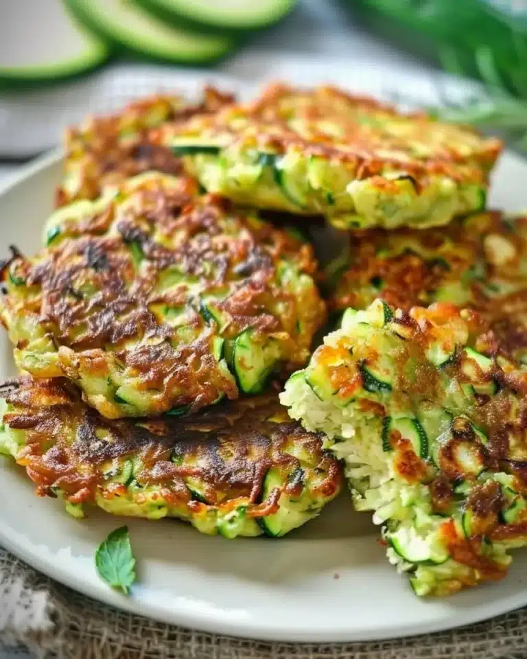 Galettes de courgettes croustillantes servies avec sauce dip