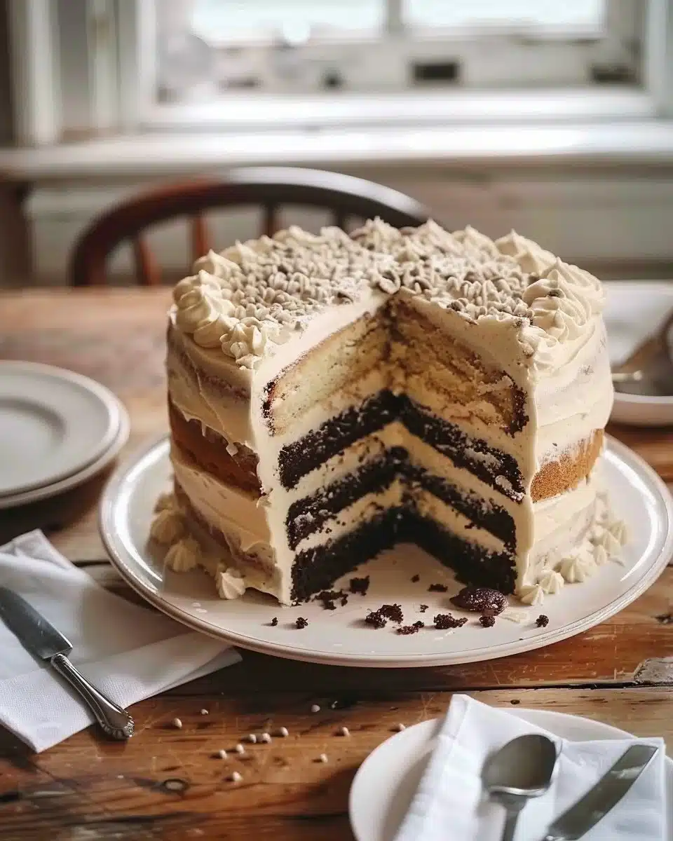 Gâteau à étages simple décoré pour une fête d'anniversaire