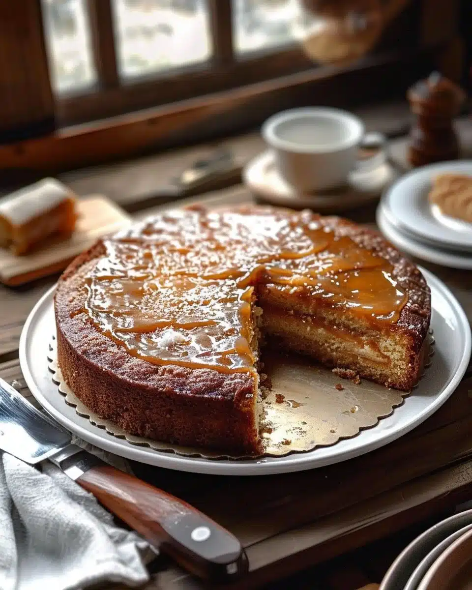Gâteau au caramel beurre salé - une douceur crémeuse et savoureuse.