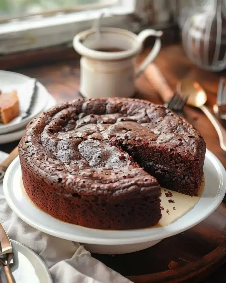 Gâteau au chocolat moelleux avec une texture fondante et savoureuse.