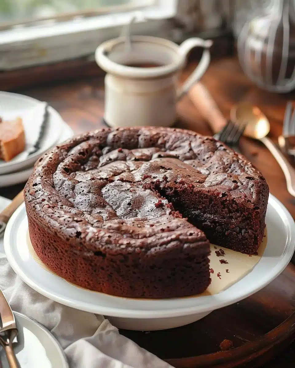 Gâteau au chocolat moelleux avec une texture fondante et savoureuse.