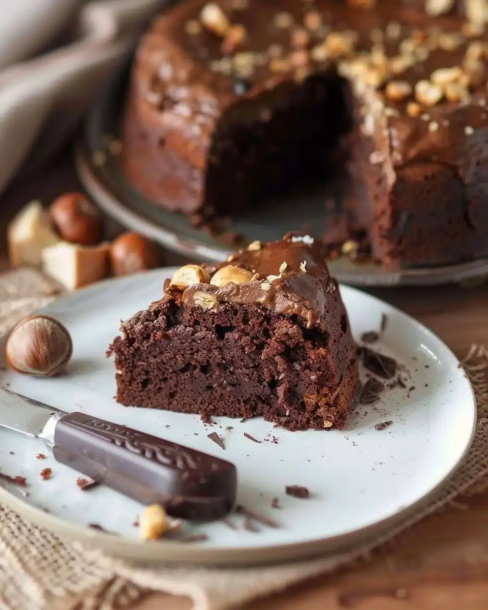 Gâteau choco noisette moelleux avec une texture fondante et savoureuse