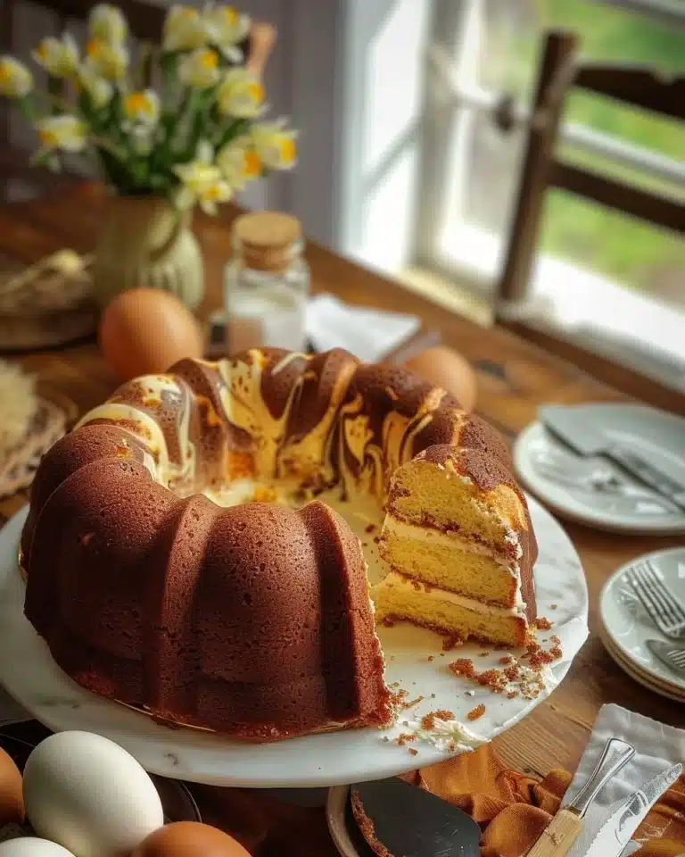Gâteau Marbré en Forme d'Œuf, un dessert élégant et savoureux