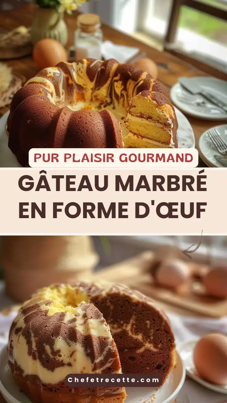Gâteau Marbré en Forme d'Œuf