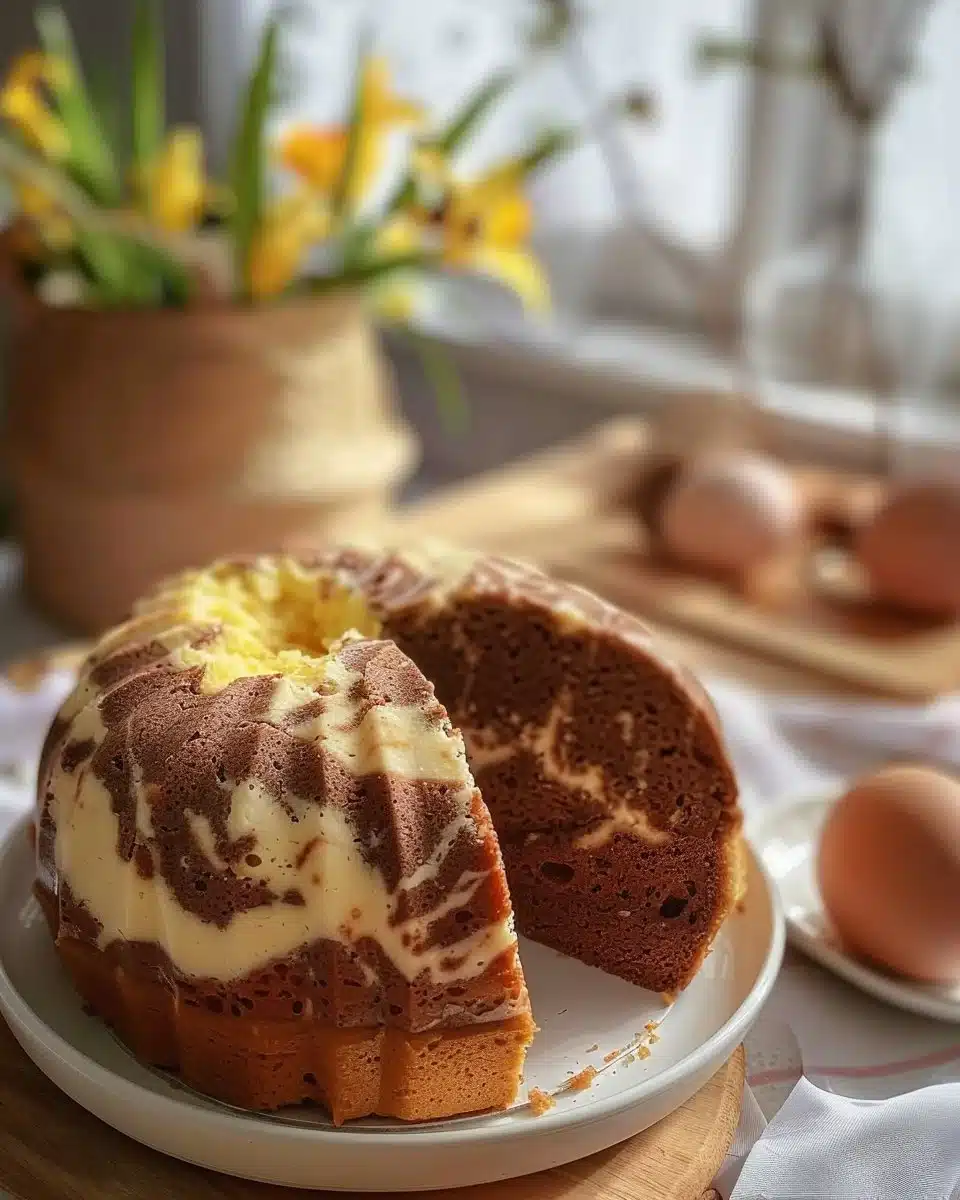Gâteau Marbré en Forme d'Œuf