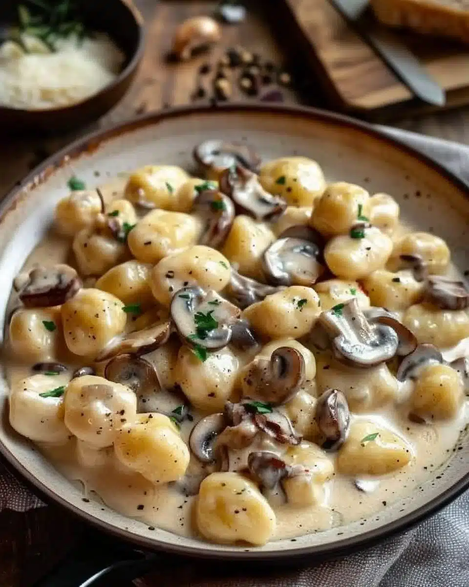 Gnocchis aux champignons à la crème