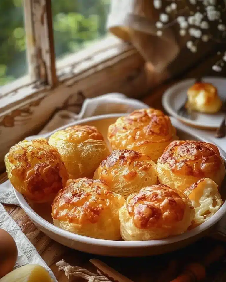 Gougères au fromage croustillantes et dorées, une spécialité française.