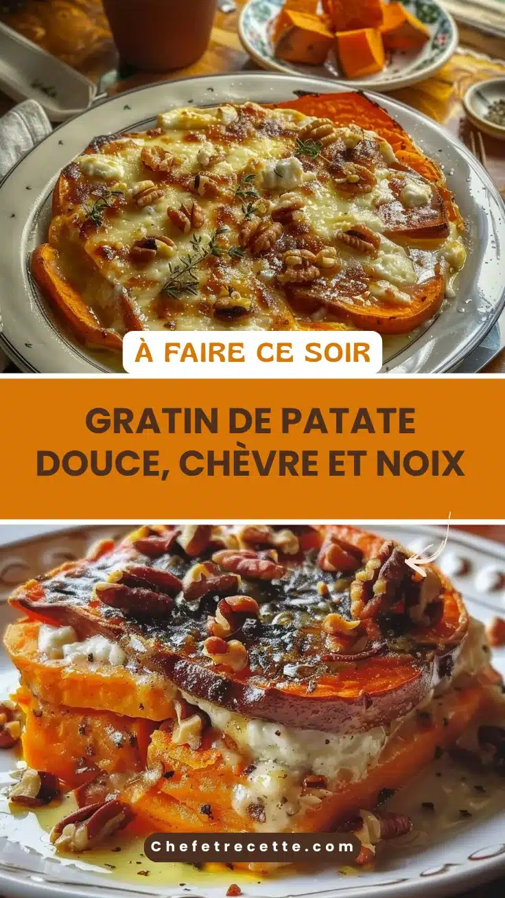 Gratin de Patate Douce, Chèvre et Noix