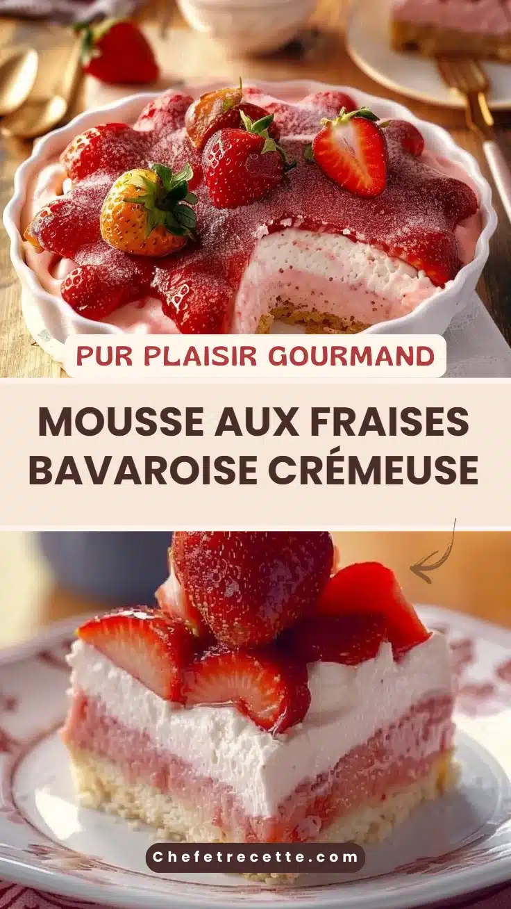 Mousse aux Fraises Bavaroise Crémeuse