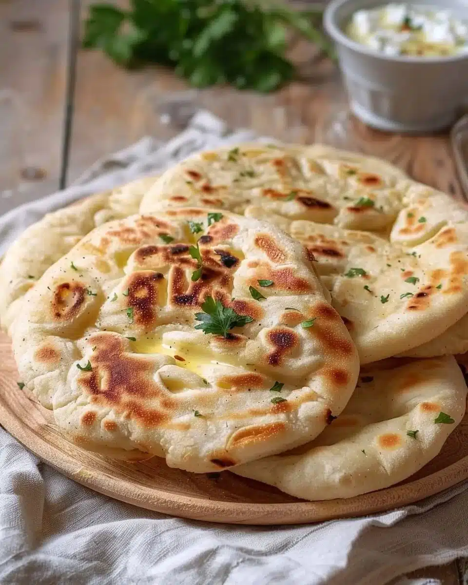 Naans fromage ultra moelleux, idéaux pour un repas savoureux et convivial.