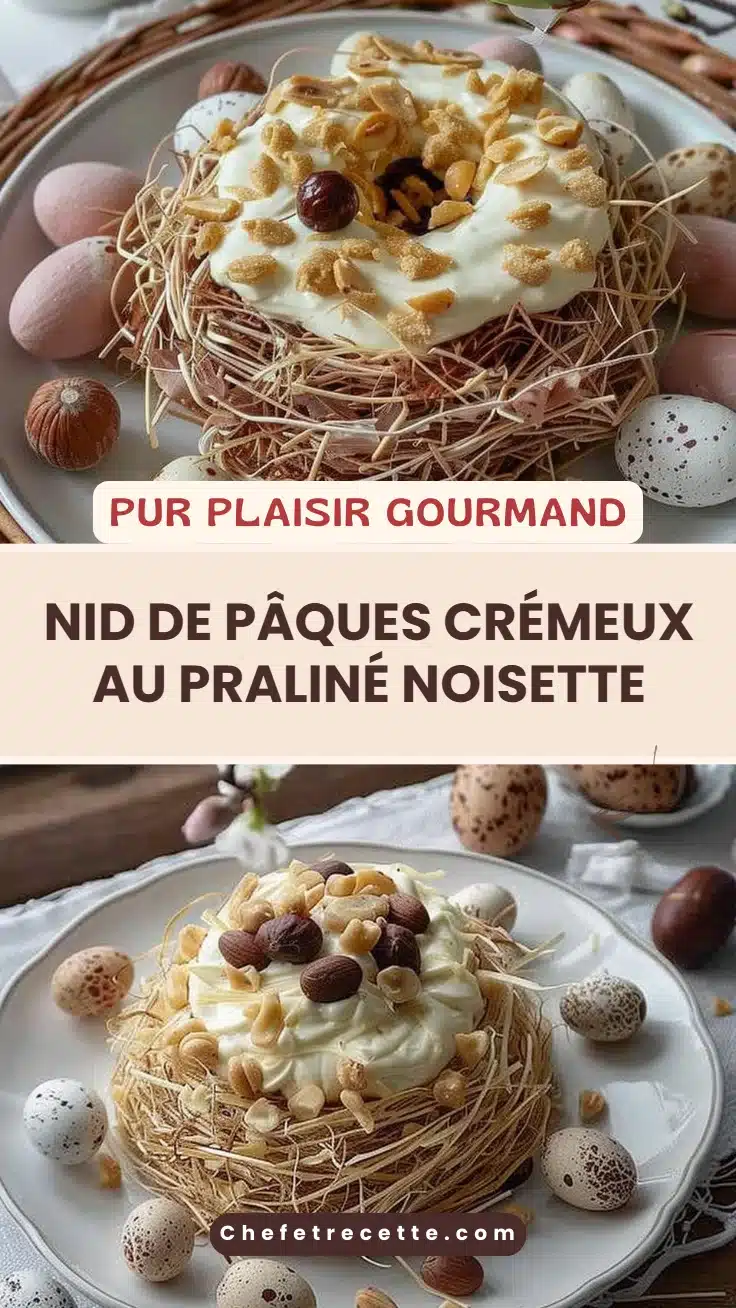 Nid de Pâques Crémeux au Praliné Noisette