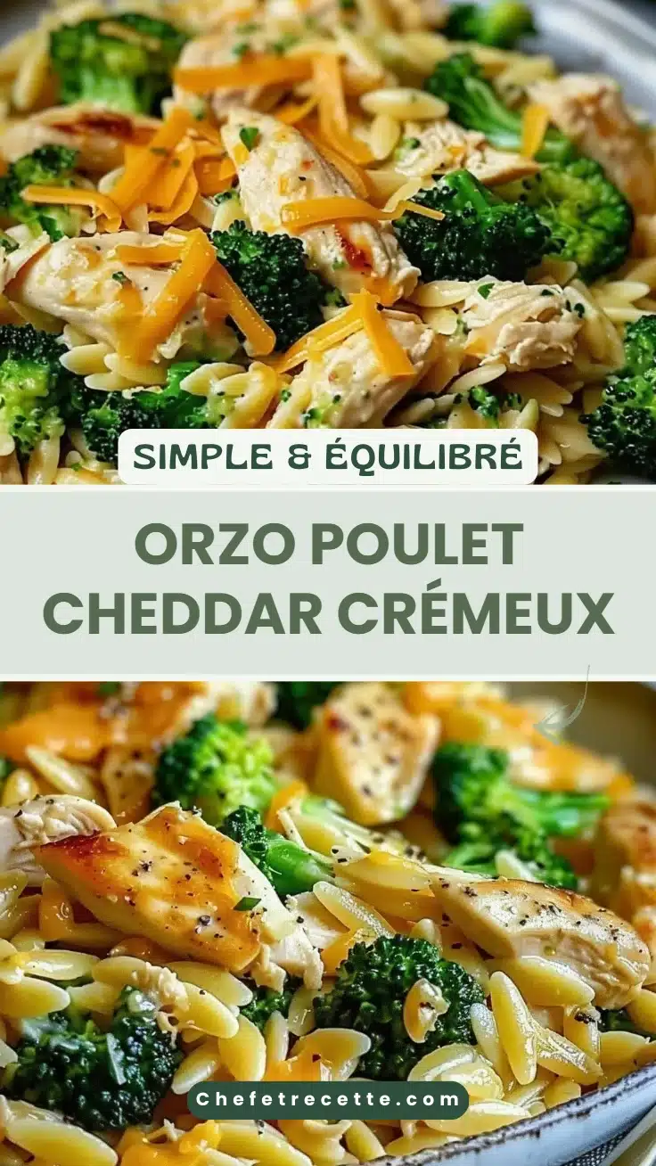 Orzo poulet cheddar crémeux