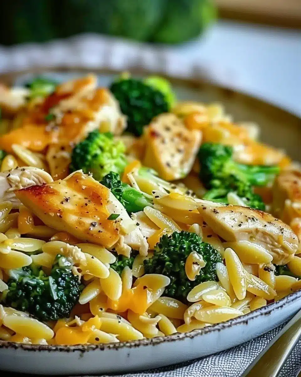 Orzo de Poulet au Brocoli et au Cheddar : Une Recette Incroyable Ultime