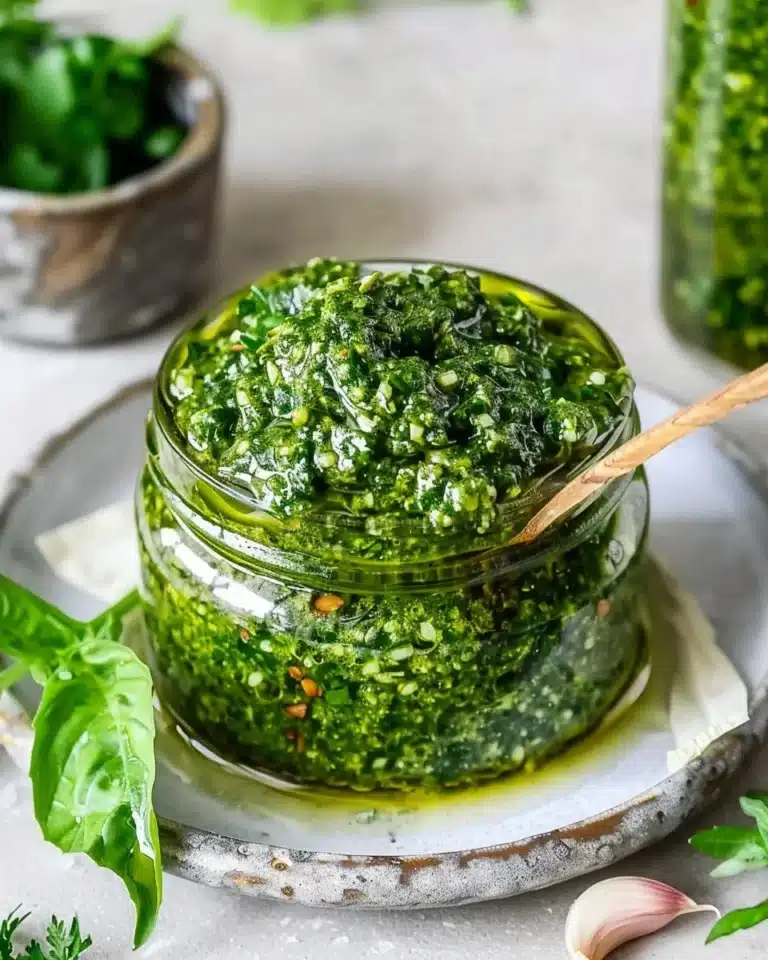 Pesto ail des ours minute prêt à être servi sur des pâtes