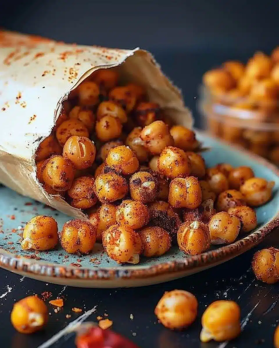 Pois chiches grillés épicés, croustillants et savoureux en en-cas sain