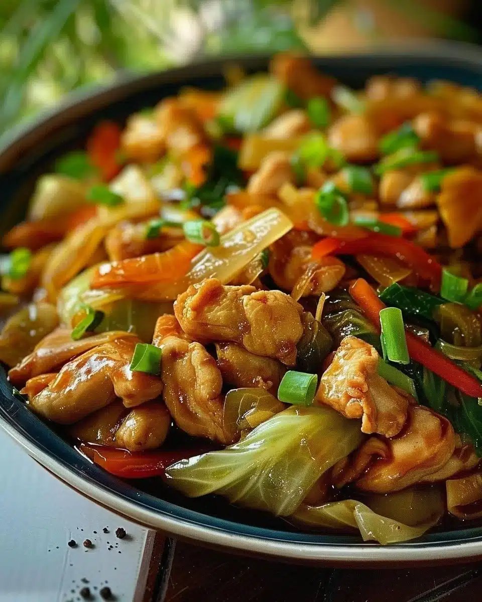 Poulet sauté au chou