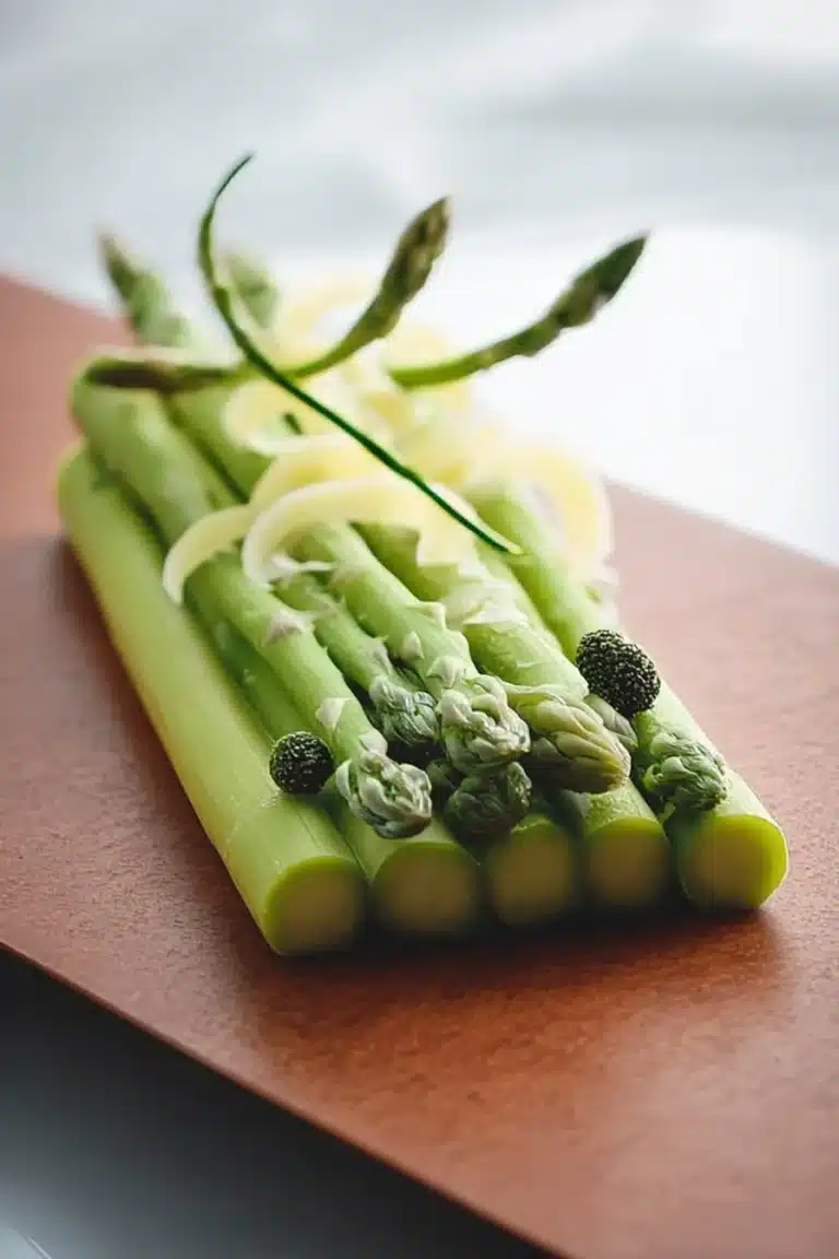 Première asperge à l'ail doux, un plat savoureux et printanier