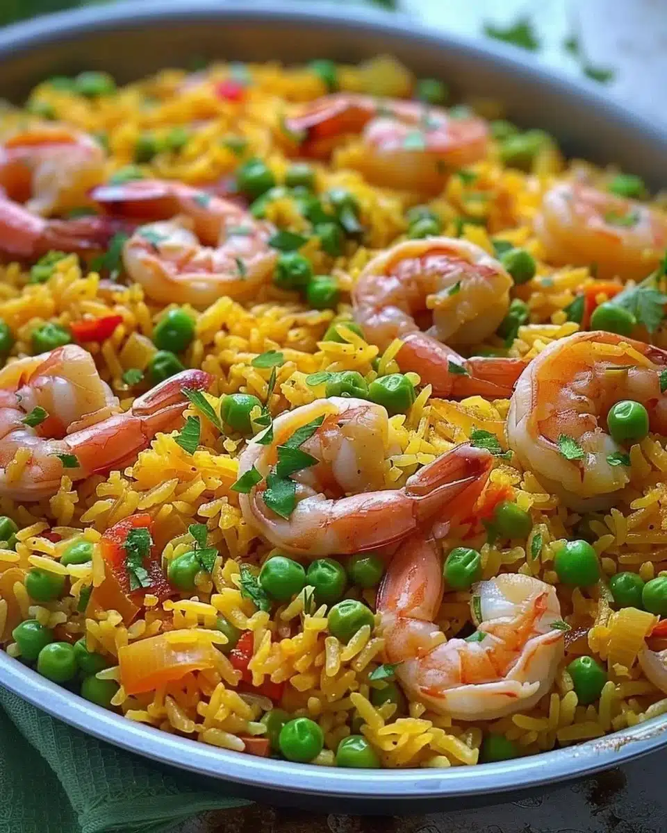 Riz basmati aux crevettes et petits pois