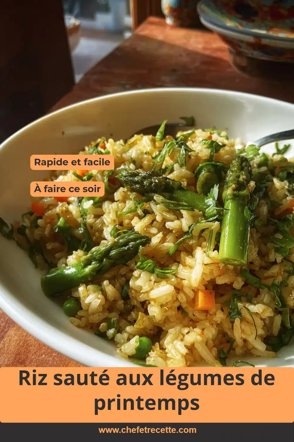 Riz sauté aux légumes de printemps
