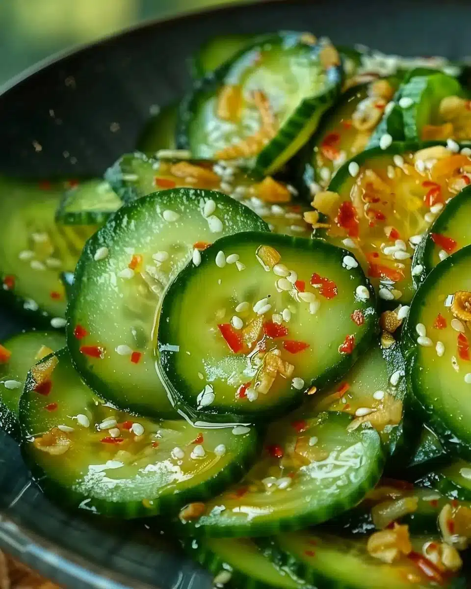 On adore cette salade de concombre à l'asiatique... parce qu'on a toujours tout sous la main pour la réaliser