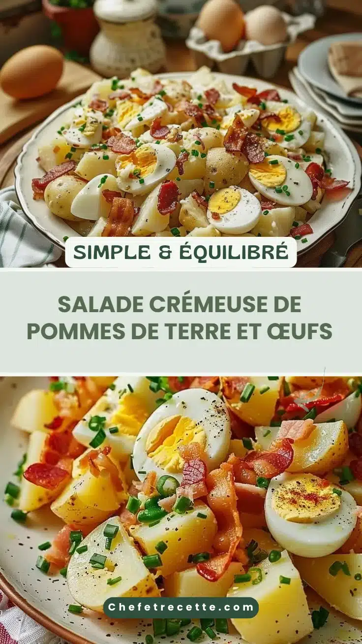 Salade crémeuse de pommes de terre et œufs