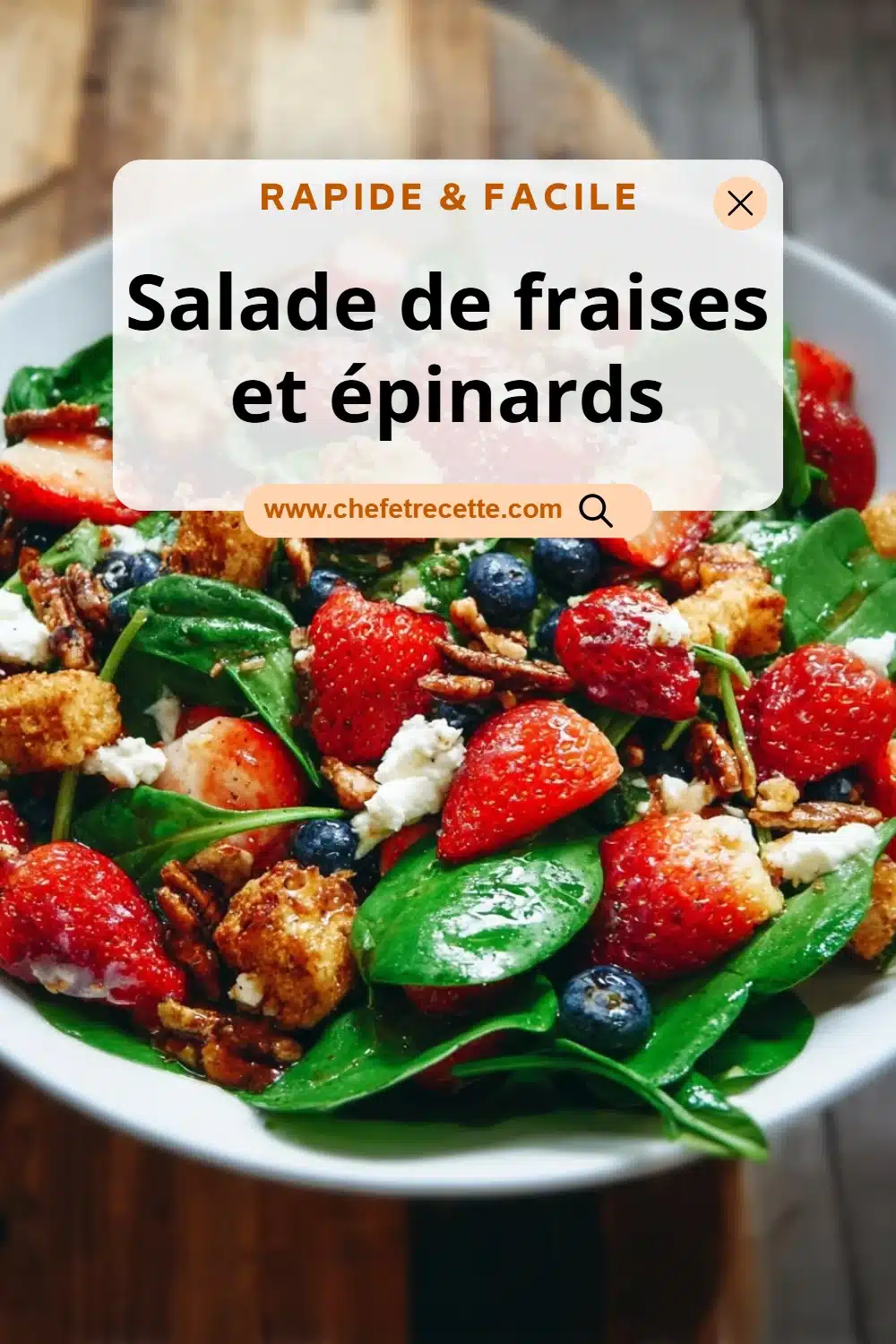 Salade de fraises et épinards