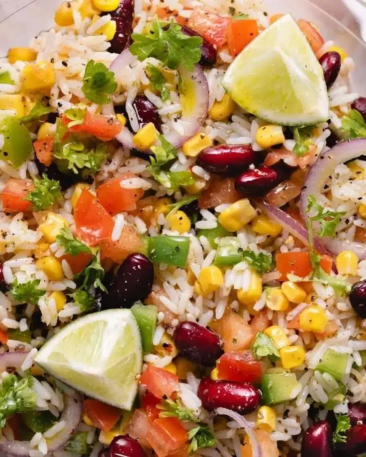La salade de riz froide à la mexicaine